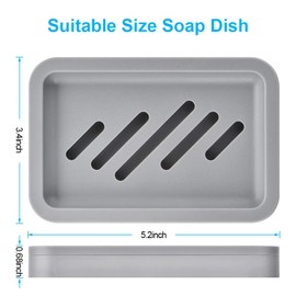 2PCS Draining Soap Dishes, Dishwashing Sponge Soap Holder with Water Tray, Keep The Place Dry, Easy to Clean Soap Cases, Suitable for Kitchen, Bathroom, Container (Gray)