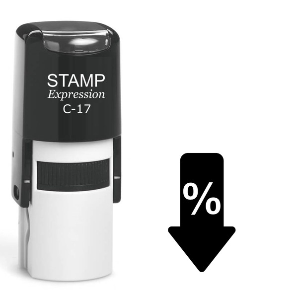 stampexpression - Arrow Percentage Down Self Inking Rubber Stamp -