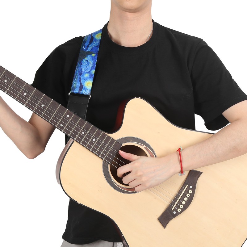 Nylon Guitar Strap Breathable Musical Instrument Accessories for Folk/Electric Guitar