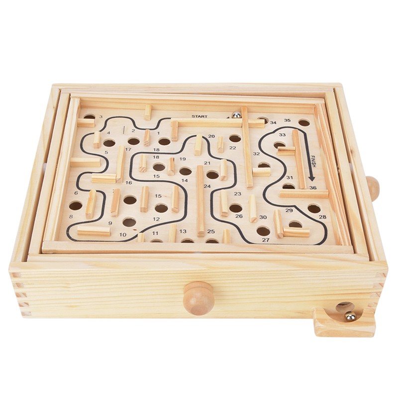 Adult Kid Wooden Educational Maze Brain Training Board Game Educational