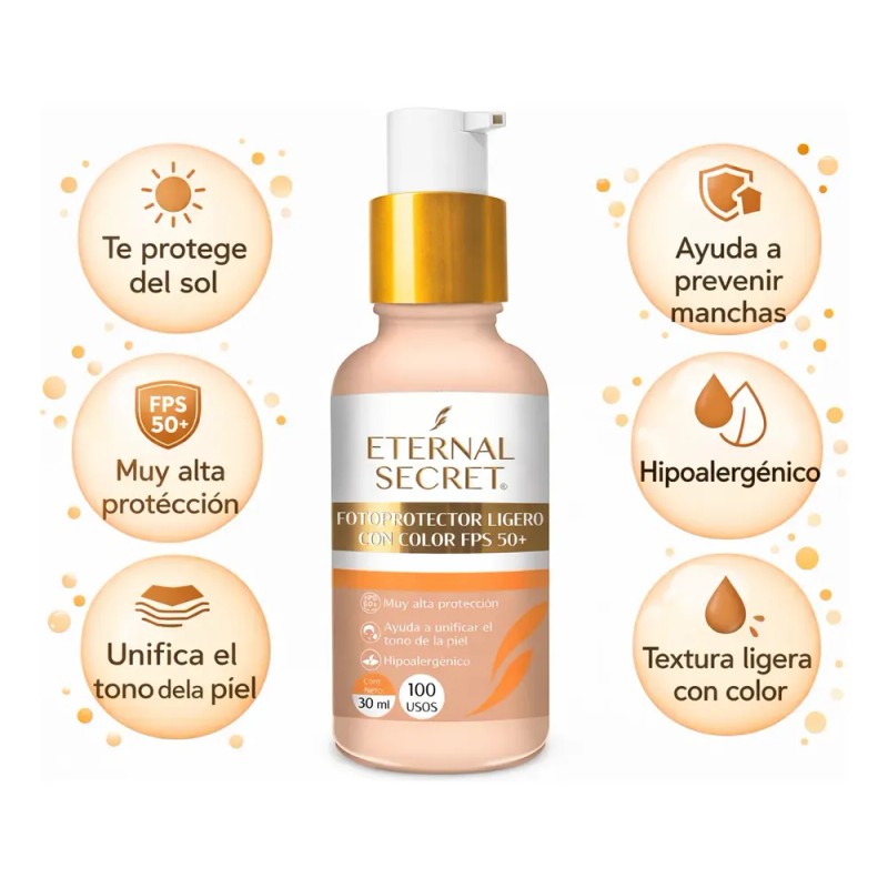 Protector Solar Facial Con Color Fps 50+ 30ml 2 Unidades