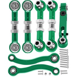 hopsupRC RC Aluminum Metal Turnbuckle Camber Links Toe Links with Rod Ends Steering Linkage Set Upgrade Parts for 1/18 LaTrax Teton,Desert Prerunner.Green(Replace 7636)