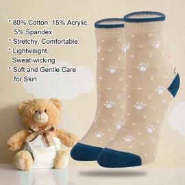 Chalier Socks Women's Funny Colourful Long Cotton Socks Cats and Dog Socks, blue, Einheitsgröße