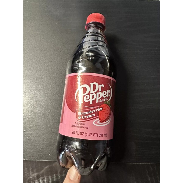 Dr Pepper Strawberries & Cream 20oz Bottle New Hard to