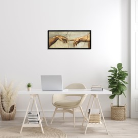 Stupell Industries Hands of The Creation Of Adam Religious Painting,Off-White,13 x 30,aa-505_fr_13x30