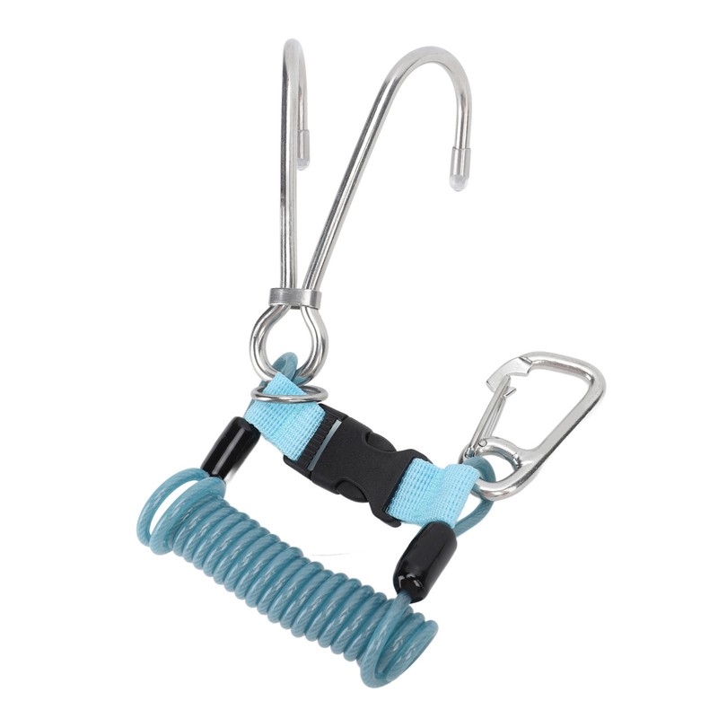 Spring Coiled Diving Hook Stainless Steel Double End Snap Clip
