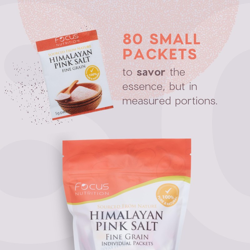 Focus Nutrition Himalayan Pink Salt 80 Single Serve Salt Packets