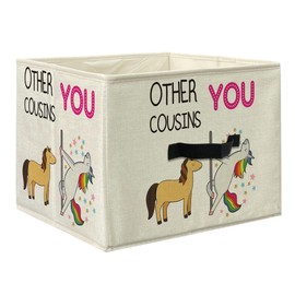 Knibeo Cousin Gifts Fabric Storage Bins for Shelves Closet, Cousins Gifts for Women Men Cousin Collapsible Cube Baskets Organizer for Clothes Books Toys