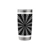 Star Effect Geometric Symmetrical Pattern White On Black Stainless Steel