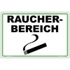 Sign "Raucherbereich" Sign 300 x 200 mm Sturdy Aluminium Composite