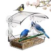 Window Bird Feeder with 4 Strong Suction Cups, Clear Window