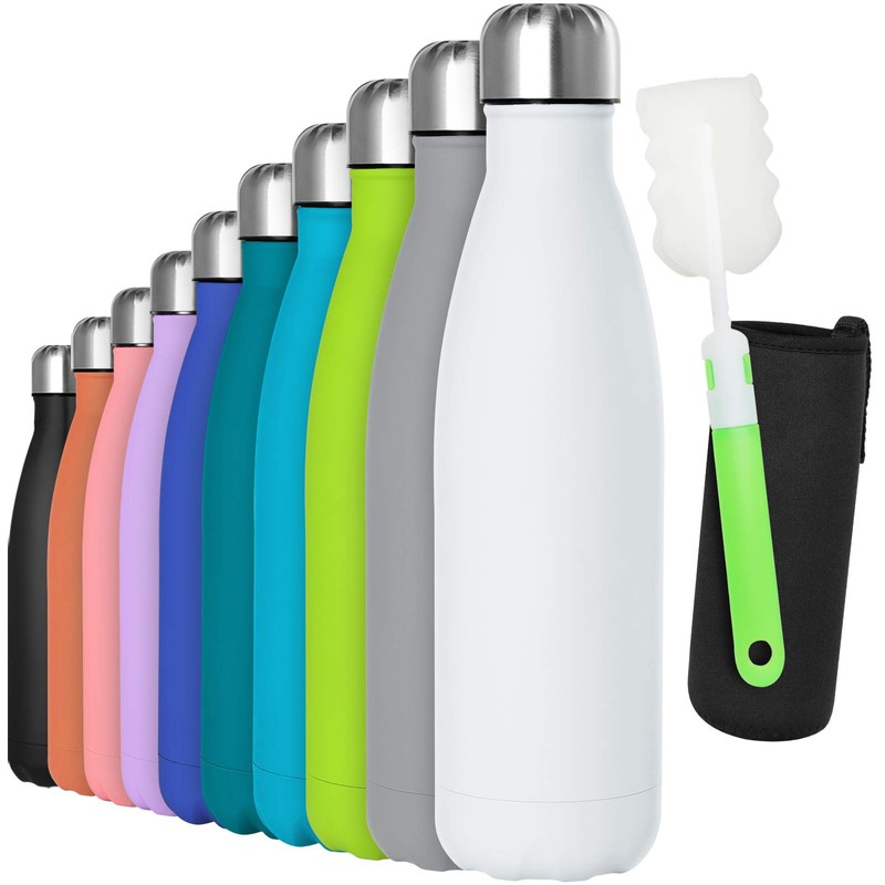 GeeRic Drinking Bottle 500 ml Stainless Steel Thermos Flasks Double-Walled