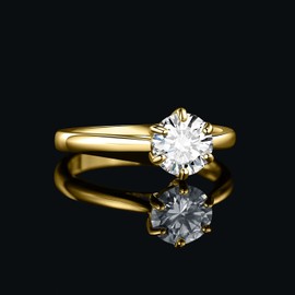 JewelryPalace 0.5ct 1ct 1.5ct Round Moissanite Solitaire Promise Ring Women's Jewellery Set Engagement Ring Women's Ring Silver 925 with Stone Women Simulated Diamond Wedding Rings Silver Rings Rose