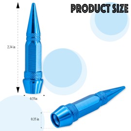 MEAJOO 4PCS Spiked Style Tire Valve Stem Caps, Universal Aluminium Alloy Dustproof Tire Valve Stem Covers for Cars, SUV, Trucks, Bikes, Motorcycles, Bicycles(60MM & Light Blue)