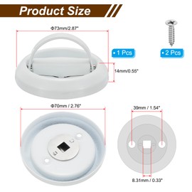 PATIKIL Recessed Sliding Door Pulls Handles 304 Stainless Steel Round Hidden Closet Finger Flush Knob with Screws for Door Drawer Wardrobe, White