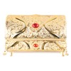 Vintage Metal Jewelry Box Rectangle Delicate Pattern Trinket Box with
