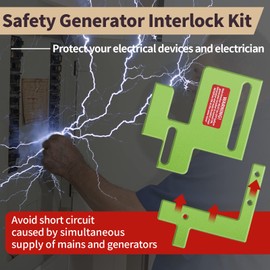 Eaton/Cutler Hammer Generator Interlock Kit Green, for EAT BR Series 150A/200A Breaker Box, 1 1/4 to 1 7/16 Inches Space on Main & Generator Circuit Panel, Safety Switch Manual Electric Lockout Kit
