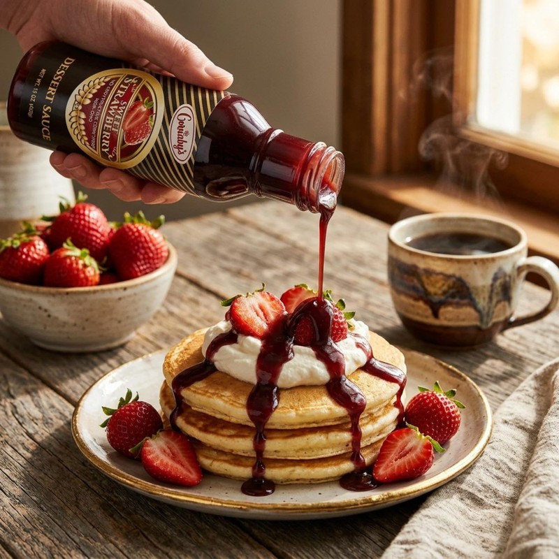Cornaby's Gourmet Strawberry Dessert Sauce with Real Fruit Topping for