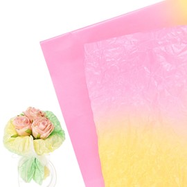 M METERXITY 20-Sheet Flower Wrapping Paper, Waterproof Floral Wrapping Pearlescent Paper for Bouquets/Gift Packaging [Gradient Red Yellow]