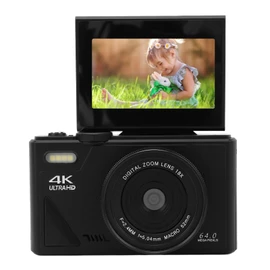 4K Digital Camera for Photography, 64MP Autofocus Vlogging Camera, 18x Digital Zoom Anti Shake Compact Small Camera with 3 Inch Flip Screen, for Teenagers, Beginners, Adults