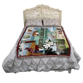 State of North Carolina - Blanket Throw Woven from Cotton - Made in The USA (72x54)
