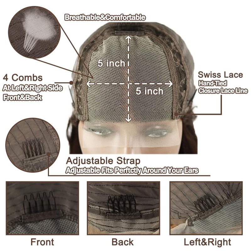 Evaxilc Glueless Real Hair Wig, 150% Density, Body Wave Lace