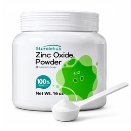 Polvo de óxido de zinc, 16 oz, 100 de pureza, sin nanopartículas ni recubrimiento, de grado cosmético, para protector solar casero                    