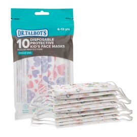 Dr. Talbot's Disposable Kid’s Face Mask for Personal Health by Nuby, 10 Pack, Girl, 6-12 years, Print and Packaging May Vary