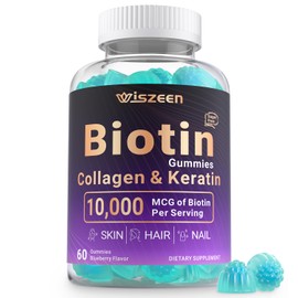 Sugar Free Biotin Gummies, Biotin Collagen Gummy with Keratin for Hair Skin Nails, Biotin Supplement for Women & Men