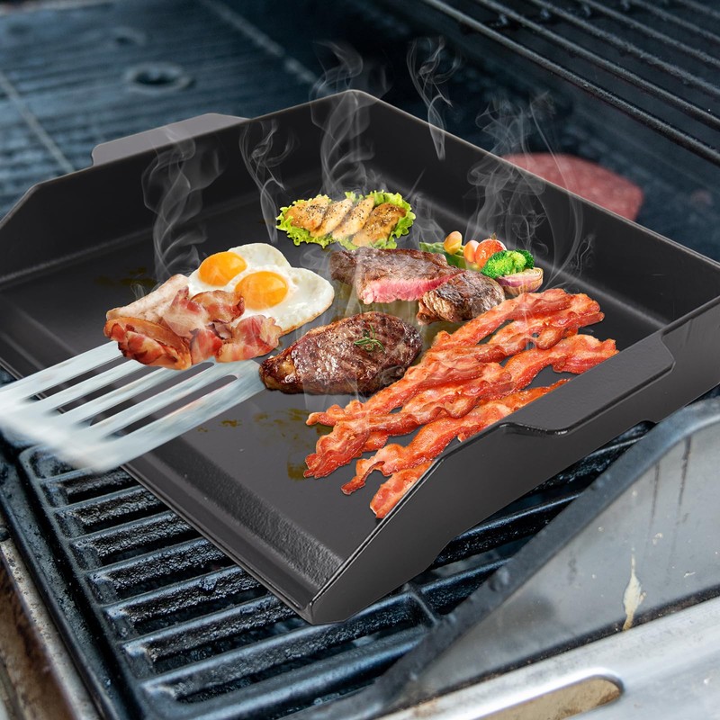 Universal Cast Iron Flat Top Griddle for Gas/Stove/Electric/Charcoal Grill,23" X