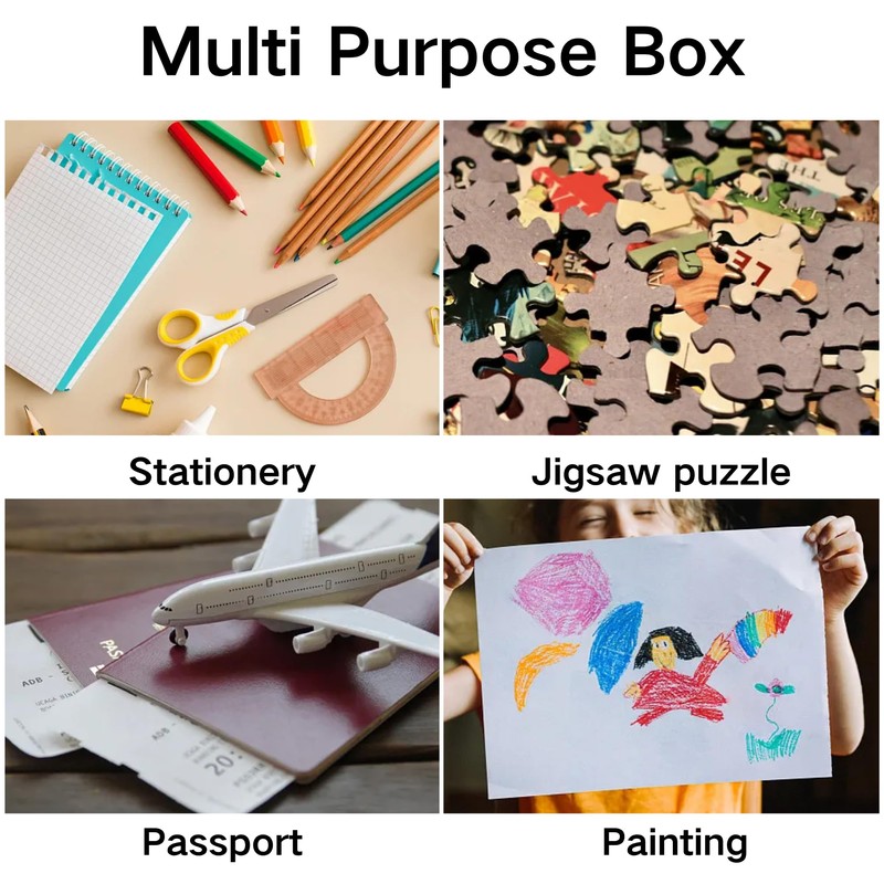 SUQ 4PCS File Storage Box, A4 File Portable Project Case,