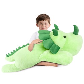 SuzziPals 43 inch Giant Triceratops Plush, Likelike Giant Dinosaur Stuffed Animal for Stress Relief & Companion, Extra Soft Fluffy Big Stuffed Animals, Jumbo Dinosaur Plush Toys Gifts for Kids Adults