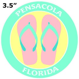 Athena Brands Flip Flops Pensacola Florida - Car Truck Window Bumper Graphics Sticker Decal - Sea Grass Green