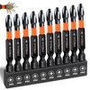 10-Pack Phillips Bits #2 Impact, 2-Inch Magnetic Phillips Head Drill