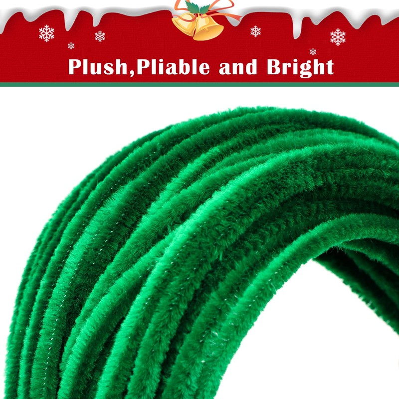G2PLUS 200PCS Scovolini Ciniglia Rosso e Verde,Scovolini per Lavoretti