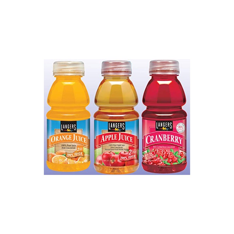 Langers Juice Variety Pack 100% Juice Cocktail, Apple, Orange &