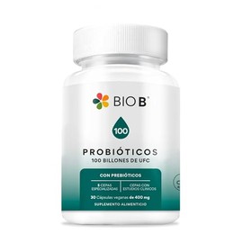 BIO B Probióticos 100 Billones UFC  Prebióticos  30 Cáps                                                                                              