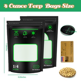 1/4 LB Storage Terp Bags 58%-62% RH 2-Way Humidity Control Bags,Reusable Heat Sealable Bags for Curing & Food Storage, 4 Ounce Humidity bags (4oz, 1/4 lb). (10)