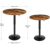 HOOBRO Bar Table Adjustable Round Pub Table Dining Table Cocktail