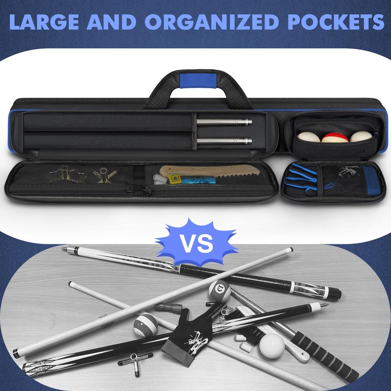 PEKREWS Pool Cue Case 2x2, Pool Stick Case Holds 2