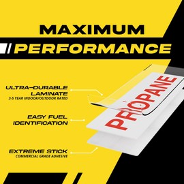 Fuel Stickers Propane Tank Sign - Weatherproof, Extreme Stick, Indoor/Outdoor - USA Made (6x2 inch), 2 Labels