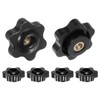 sourcing map 6pcs Star Knobs M4 Female Thread 25mm 6-Point