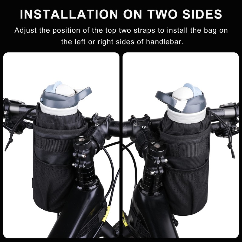 Rhinowalk Bike Handlebar Water Bottle Holder Bag Bicycle Front Insulated