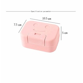 Walquicks 4 Pcs Travel Plastic Soap Box, Smiling Face Holder Soap Travel Case with Lid, Portable Soap Bar Container Waterproof and Leakproof for Home Bathroom, Camping, Gym, Hiking, Outdoor