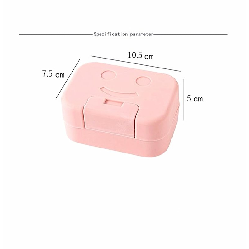 Walquicks 4 Pcs Travel Plastic Soap Box, Smiling Face Holder
