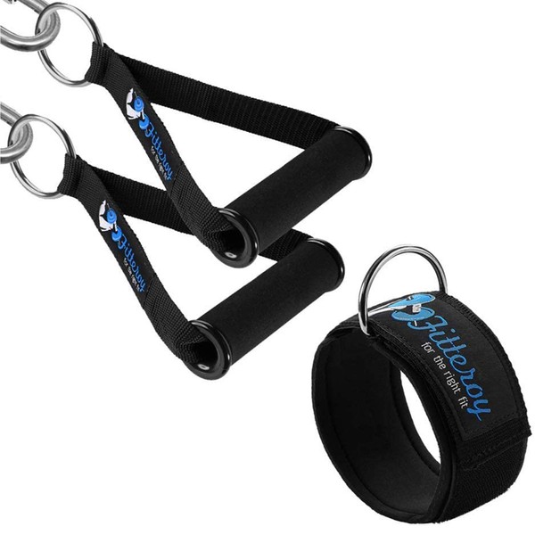 Fitteroy Cable Machine Attachments Handles and Ankle Straps - Gym