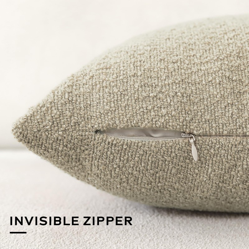 Artscope Pack of 2 Textured Boucle Cushion Covers Square Pillow