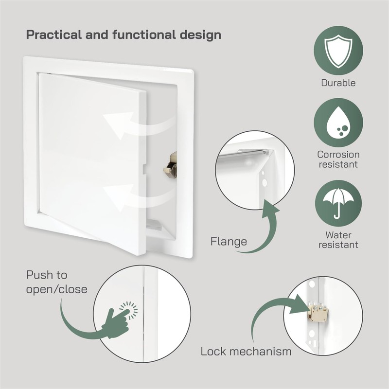 Vent Systems 8'' x 8'' Inch White Metal Access Panel