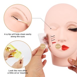 LASHVIEW LASHVIEW Lash Mannequin Head, Practice Training Head,for Make Up and Lash Extention,Cosmetology Doll Face Head,Soft-Touch Rubber Practice Head,Easy to Clean by Skincare Essential Oil.