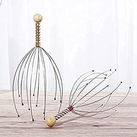 Metal Head Massager Scalp Massager, Head Scratcher Massager Whisk, Wire Head Massager Scalp Stress Relax Hair Scrubber for Scalp, Manual Scalp Massager for Hair Growth, Handheld Head Massage Tingler
